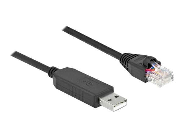 Delock - Seriell adapter - USB (hane) till RJ-45 (hane) - 2 m - USB / USB 2.0 / EIA-232 - svart