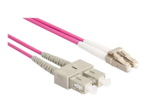 Delock - Nettverkskabel - LC multimodus (hann) til SC multimodus (hann) - 1 m. - 3 mm - fiberoptikk - dupleks - 50 / 125 my - OM4 - halogenfri - fiol