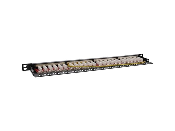InLine 76824M, RJ45, Cat6a, Svart, Stativmontering, 0.5U, 23 mm