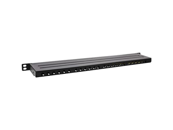 InLine 76824M, RJ45, Cat6a, Svart, Stativmontering, 0.5U, 23 mm