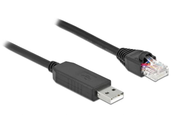 Delock - Seriell adapter - USB (hann) til RJ-45 (hann) - 25 cm - USB / USB 2.0 / EIA-232 - svart