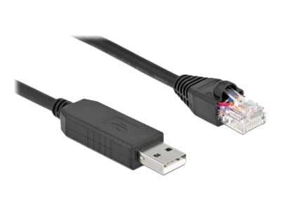 Delock - Seriell adapter - USB (hann) til RJ-45 (hann) - 25 cm - USB / USB 2.0 / EIA-232 - svart