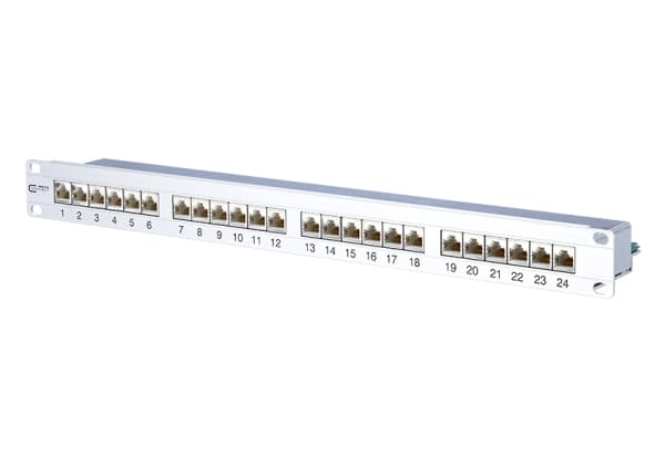 METZ CONNECT 130855C-E, Cat6a, Valkoinen, Telinekiinnitys, 1U