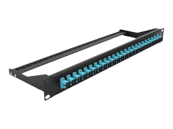Delock - Koblingspanel - rackmonterbar - SC MM X 24 - svart, akvamarin - 1U - 19" Akva, Sort