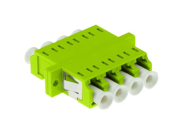 ACT Fiber optic LC duplex adapter multimode OM5 flange. Connectors: LC/LC Adapter lc quad om5 fl lime (EA1019)