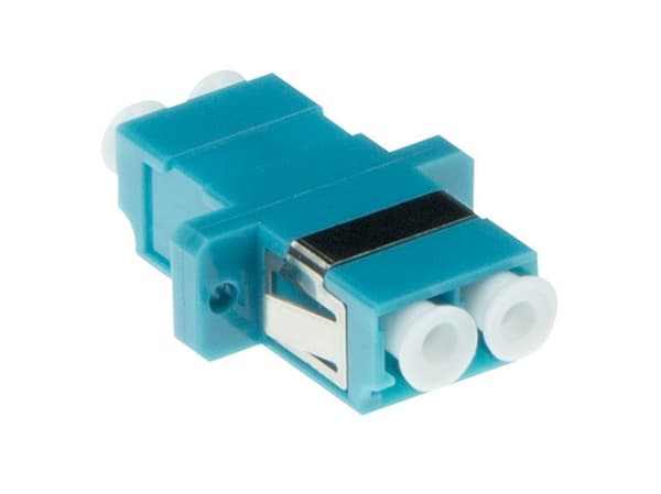 ACT Fiber optic LC duplex adapter multimode OM3. Connectors: LC/LC Lc duplex adapter om3 aqua (EA9005)