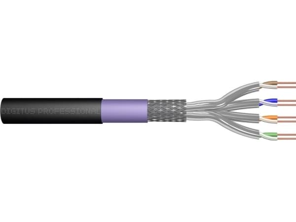 DIGITUS Professional - Samlet kabel - 500 m - SFTP, PiMF - CAT 7 - utendørs, solid - svart, RAL 9005