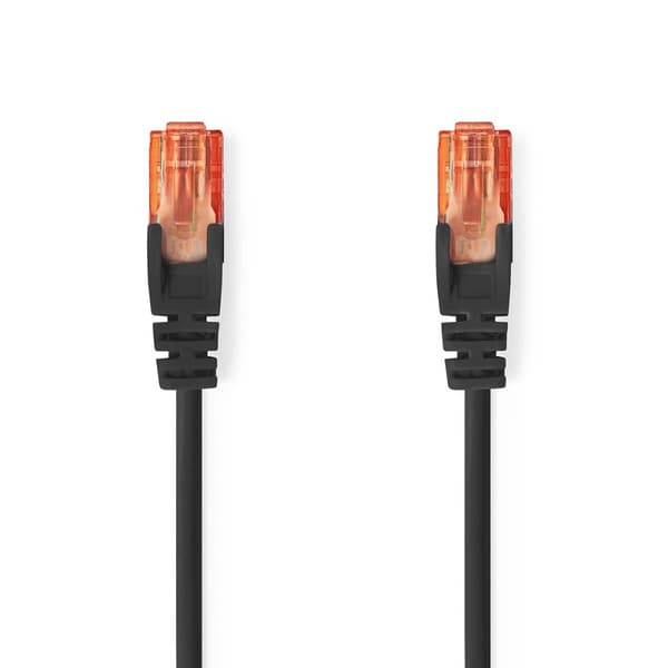 Nedis CAT6 Nätverkskabel | RJ45 hane | RJ45 hane | U/UTP | 0.25 m | Rund | PVC | Svart | Label