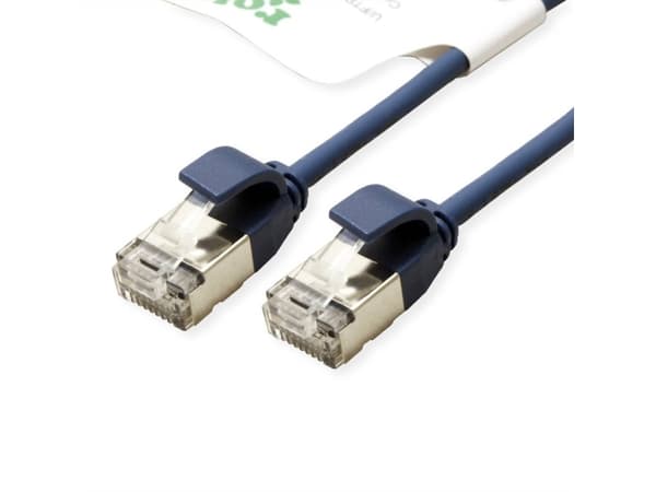Roline grön 21443343 RJ45 Nätverkskabel, patchkabel CAT 6A U/FTP 1 m Blå 1 st