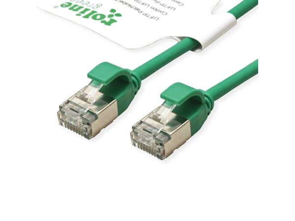 Roline green 21443333 RJ45 Netværkskabel, patchkabel CAT 6A U/FTP 1.00 m Grøn Ikke skærmet, Halogenfri, Flammehæmmende 1 stk