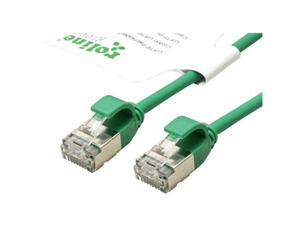 Roline green 21443333 RJ45 Netværkskabel, patchkabel CAT 6A U/FTP 1.00 m Grøn Ikke skærmet, Halogenfri, Flammehæmmende 1 stk