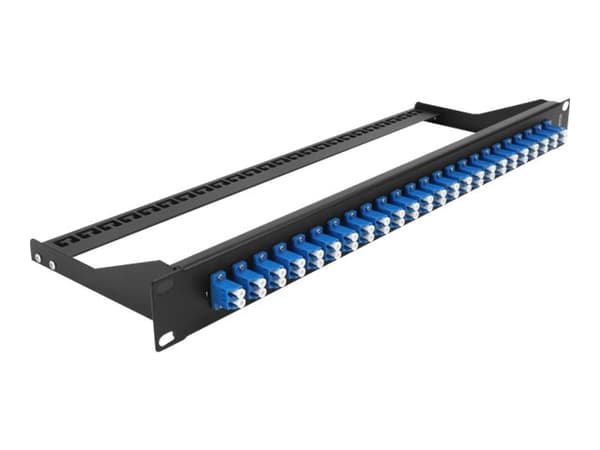 Delock - Koblingspanel - rackmonterbar - LC Duplex SM X 24 - svart, blå - 1U - 19" Sort, Blå