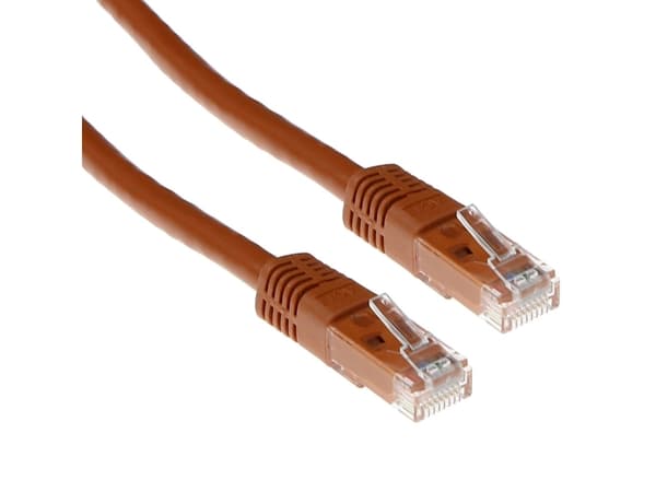 ACT Brown 3 meter U/UTP CAT6 patch cable with RJ45 connectors. Cat6 u/utp brown 3.00m (IB1603)