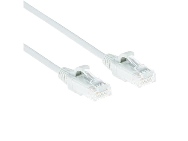 ACT White 0.15 meter LSZH U/UTP CAT6 datacenter slimline patch cable snagless with RJ45 connectors (DC8930)