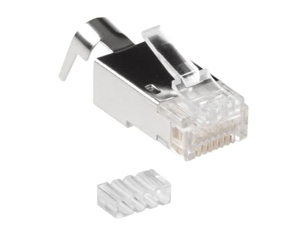 ACT RJ45 (8P/8C) CAT6A shielded modulaire connector for round cable with solid or standed conductors. Rj45 plug c6a ftp od1.2 mm (FA2000)