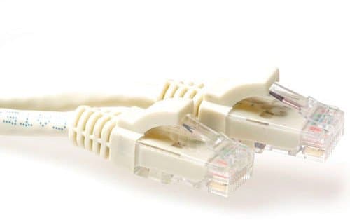 ACT Ivory 1 meter U/UTP CAT6 patch cable snagless with RJ45 connectors. Cat6 u/utp snagless iv 1.00m (IS8401)