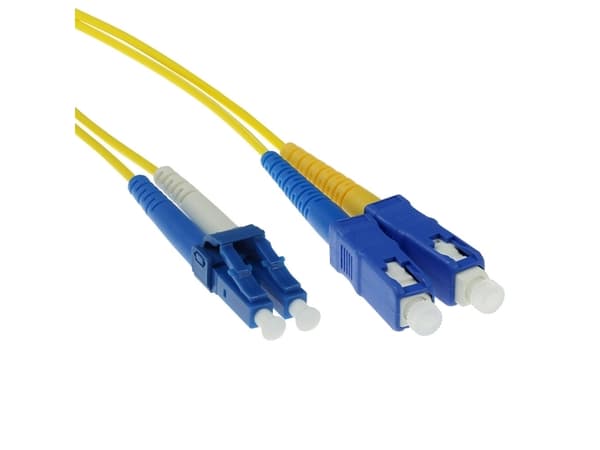 ACT 50 meter LSZH Singlemode 9/125 OS2 fiber patch cable duplex with LC and SC connectors. Lc-sc 9/125 os2 duplex 50.00m (RL8950)
