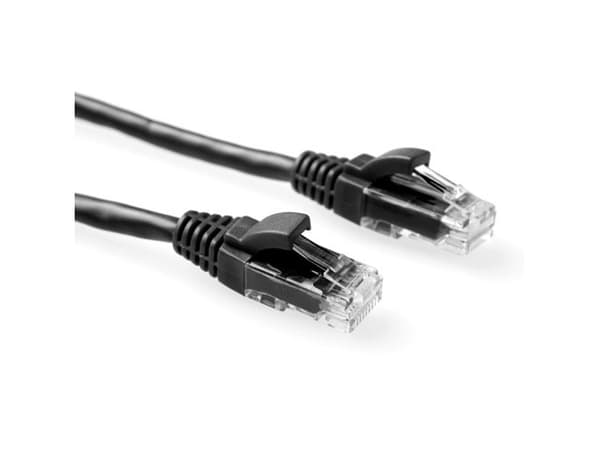ACT Black 7 meter U/UTP CAT5E patch cable component level with RJ45 connectors. Cat5e u/utp component bk 7.00m (IK5907)