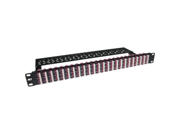 ACT Fiber panel high density 96 connections / 192 fibers LC multimode OM4 (FA2100) Sort, Blå