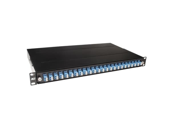 ACT Fiber panel 24 x duplex LC singlemode OS2. Type: Fiber panel 24 x duplex LC singlemode OS2 (FA2036) Sort