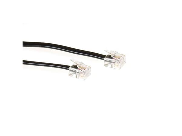 ACT RJ11 - RJ11 cable - Black 1.0m 1m Schwarz Telefonkabel (TD5501)