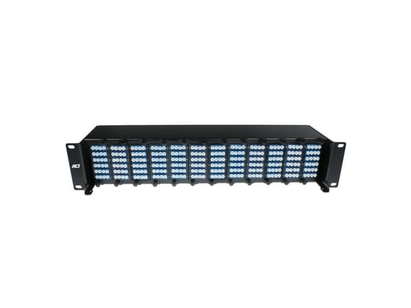 ACT Fiber panel High Density 2HE voor 12 MTP?-MPO cassettes / keystone adapterplates (FA2056) Sort
