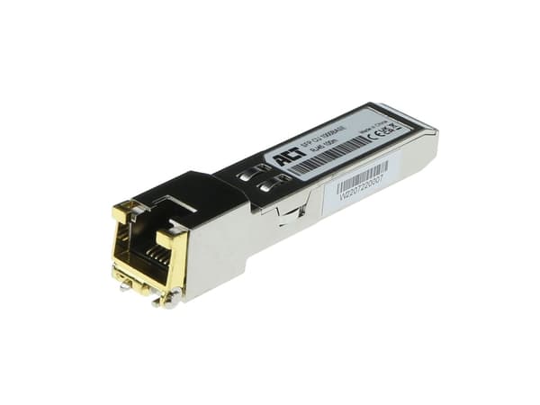 ACT SFP 1000Base copper RJ45 transceiver coded for HP / HPE / Aruba / Procurve / H3C (JD089A/JD089B/JD089D)