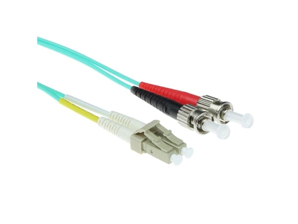 ACT 5 meter LSZH Multimode 50/125 OM3 fiber patch cable duplex with LC and ST connectors. Lc-st 50/125 om3 duplex 5.00m (RL7605)