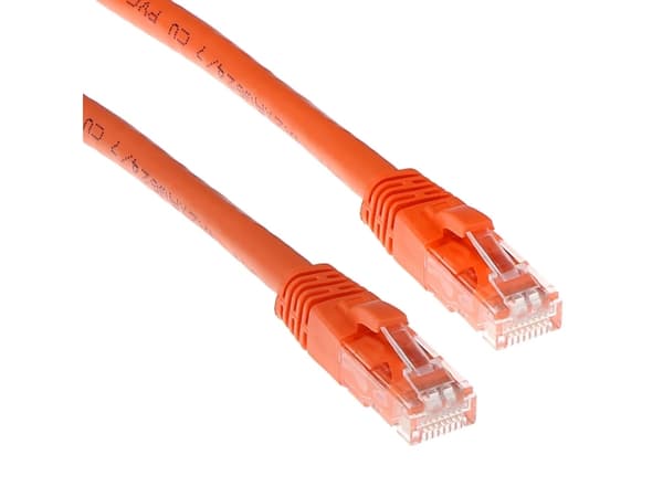 ACT Orange 5 meter U/UTP CAT6A patch cable snagless with RJ45 connectors. Cat6a u/utp snagless or 5.00m (IB2105)