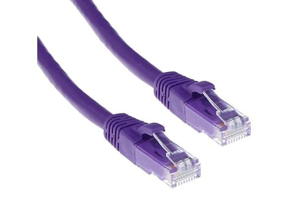 ACT Purple 0.5 meter U/UTP CAT6 patch cable snagless with RJ45 connectors. Cat6 u/utp snagless pl 0.50m (IS1700)