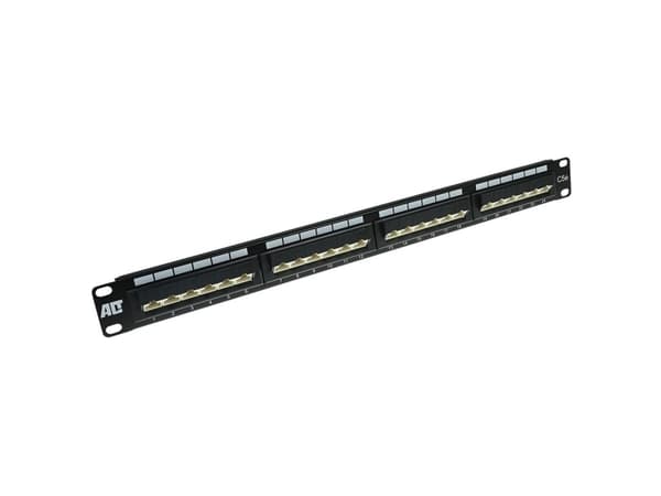 ACT Patchpanel 24-ports unshielded 45° CAT5E. Category: CAT5E Patchpanel 24p utp c5e 45gr (P24AK1) Sort