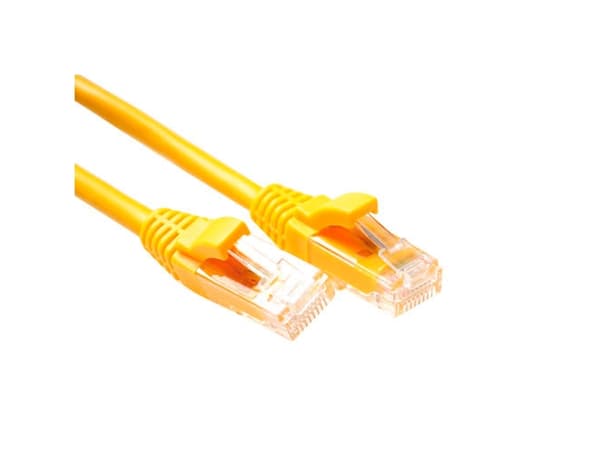 ACT Yellow 2 meter U/UTP CAT5E patch cable component level with RJ45 connectors. Cat5e u/utp component yl 2.00m (IK5802)