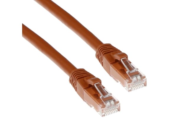 ACT Brown 2 meter U/UTP CAT6 patch cable snagless with RJ45 connectors. Cat6 u/utp snagless bn 2.00m (IS1602)