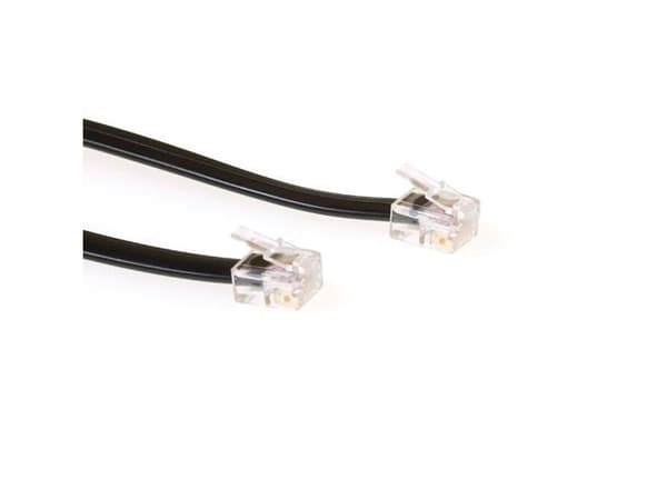 ACT RJ12 - RJ12 cable - Black 1.0m 1m Schwarz Telefonkabel (TD5701)