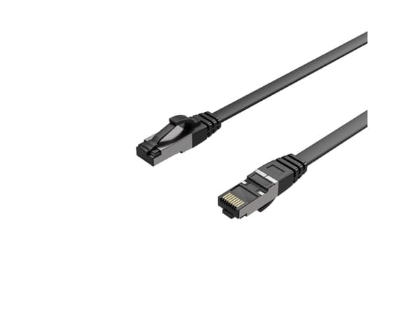S/CONN Flexline patchkabel flat U/FTP Cat.8.1 svært fleksibel svart 2,0 m, 2 m