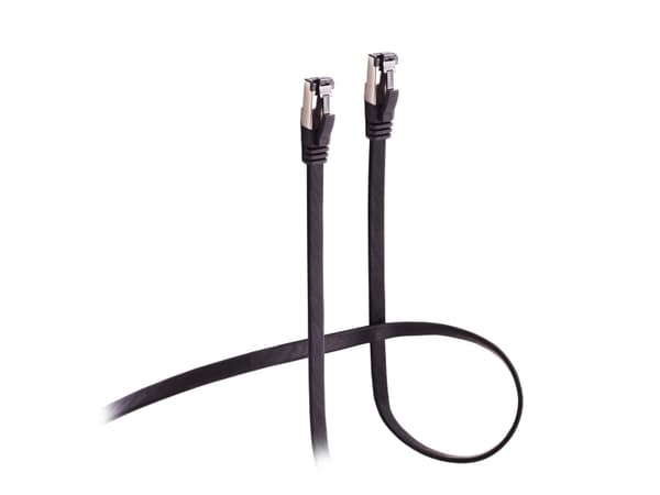 S/CONN Flexline patchkabel flat U/FTP Cat.8.1 svært fleksibel svart 2,0 m, 2 m
