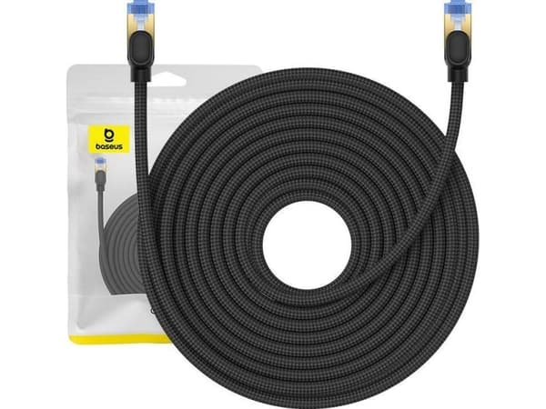 Baseus Cat 7 punottu verkkokaapeli Baseus Ethernet RJ45, 10Gbps, 20m (musta)
