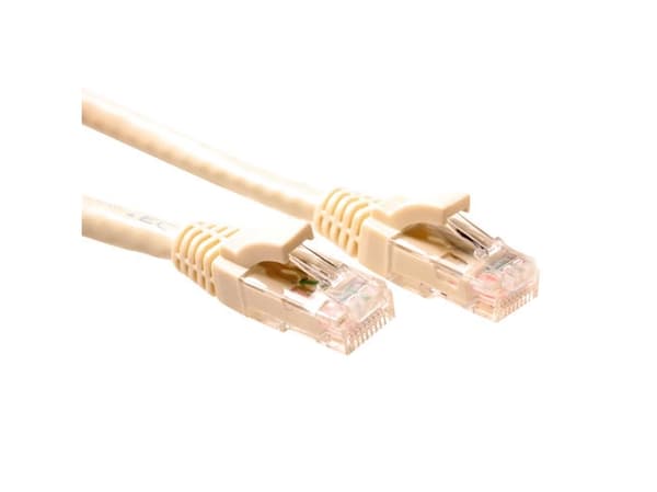 ACT Ivory 2 meter U/UTP CAT6 patch cable component level with RJ45 connectors. Cat6 u/utp component iv 2.00m (IK8402)