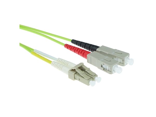 ACT 0.5 meter LSZH Multimode 50/125 OM5 fiber patch cable duplex with LC and SC connectors. (RL5900)