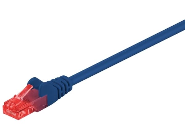 goobay - Nettverkskabel - RJ-45 (hann) til RJ-45 (hann) - 1.5 m - UTP - CAT 6 - formstøpt, uten hindringer - blå