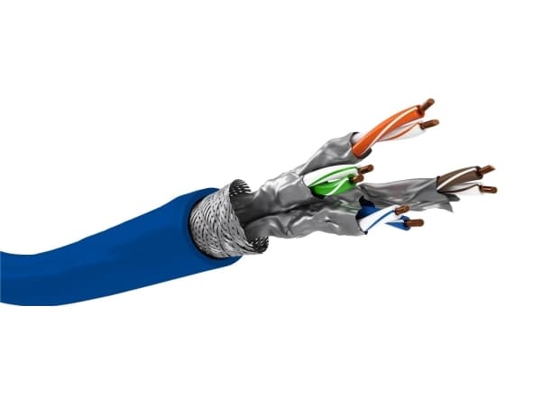 goobay - Samlet kabel - 250 m - SFTP, PiMF - CAT 7a+ - IEEE 802.3 - halogenfri, innendørs, solid - blå