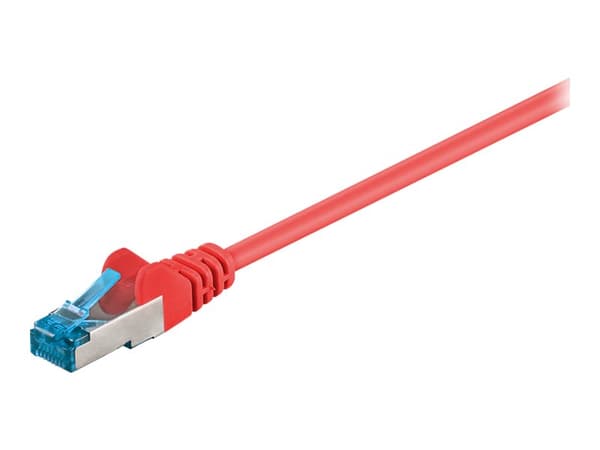 goobay - Nettverkskabel - RJ-45 (hann) til RJ-45 (hann) - 25 cm - SFTP, PiMF - CAT 6a - halogenfri, formstøpt, uten hindringer - rød