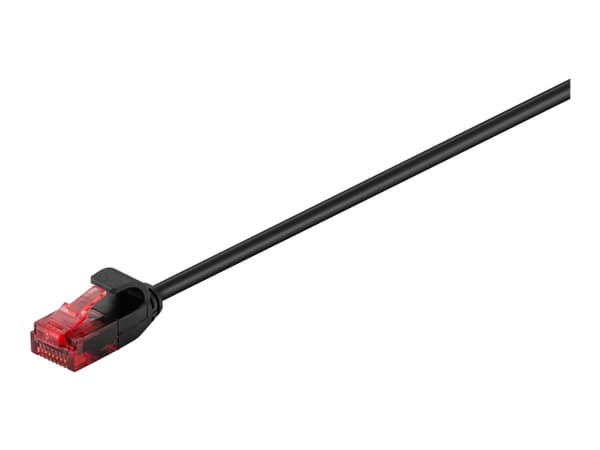 goobay - Liitäntäjohto - RJ-45 (uros) RJ-45 (uros) - 15 cm - UTP - CAT 6 - muotoiltu, solmuton - musta