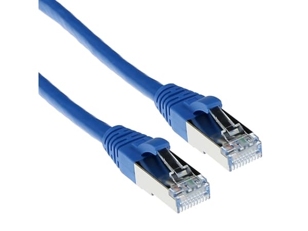 ACT Blue 5 meter LSZH SFTP CAT6A patch cable snagless with RJ45 connectors. Cat6a s/ftp lszh sng bu 5.00m (FB7605)