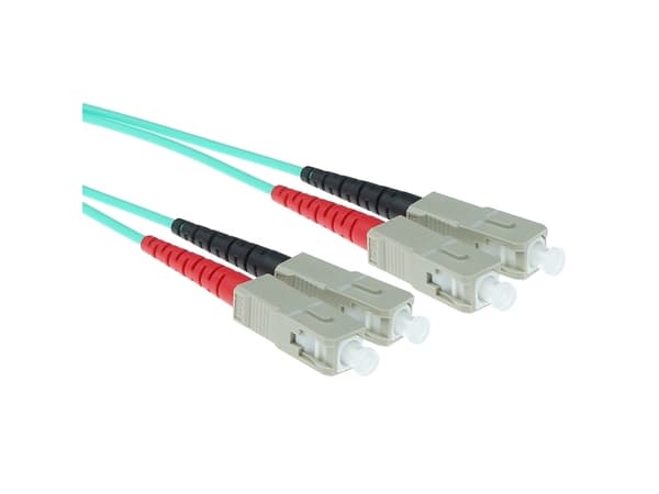 ACT 0.5 meter LSZH Multimode 50/125 OM3 fiber patch cable duplex with SC connectors SC/SC 50/125 DUP OM3 0,50M (RL3600)