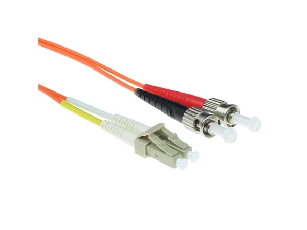 ACT 30 meter LSZH Multimode 62.5/125 OM1 fiber patch cable duplex with LC and ST connectors. Lc-st 62.5/125 om1 dup 30.00m (RL7030)