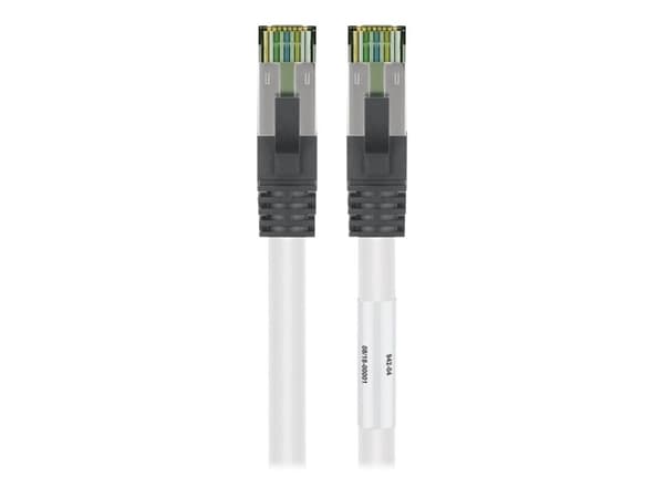goobay - Koblingskabel - RJ-45 (hann) til RJ-45 (hann) - 25 cm - SFTP, PiMF - CAT 8.1 - halogenfri, formstøpt, uten hindringer, flertrådet - hvit