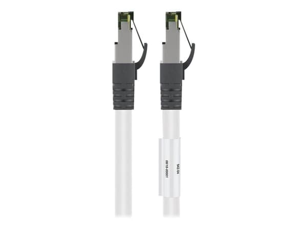goobay - Koblingskabel - RJ-45 (hann) til RJ-45 (hann) - 25 cm - SFTP, PiMF - CAT 8.1 - halogenfri, formstøpt, uten hindringer, flertrådet - hvit