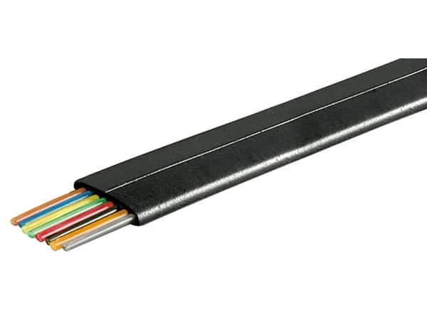 goobay - Telefonkabel i bulk - 100 m - platt - svart