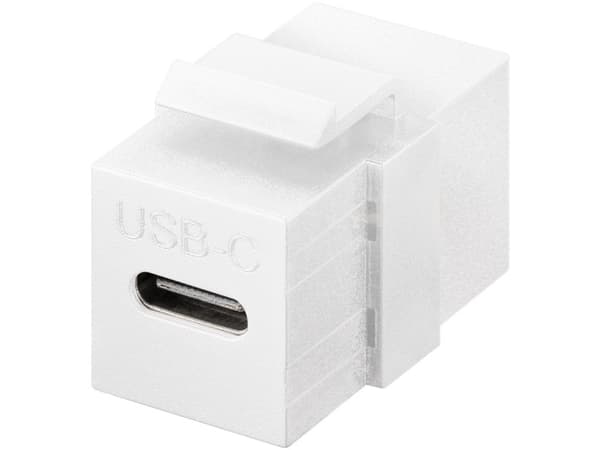 Goobay Keystone-modul USB-C™-kontakt, USB 3.2 Gen 2 (10 Gbit/s), vit (61262)